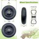 2-Pack 14.5-Inch Wheelbarrow Tire.3.50-8" Pneumatic Tires and wheels with 3"- 6" Center Hub and 3/4" Bushings for Wheelbarrow Lawn Mover Replacement.