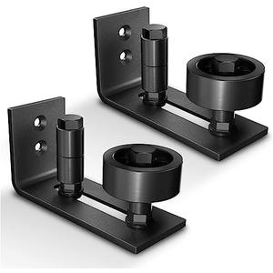 EaseLife 2 Pack Barn Door Floor Guide,8 Assemble Setup Options,Wall Mount System,Adjustable Stay Roller,Flush Flat Bottom Design,Black