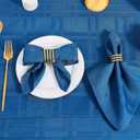 Rectangle Table Cloth Linen Farmhouse Stainproof Waterproof Washable Polyester Oblong Rectangular Fabric Table Cover for Kitchen Dining Dinner (Navy Blue01, 104" x 60" (Rectangular))