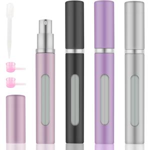 4pcs Mini Perfume Travel Bottle, Perfume Atomiser Refillable, 5ML Spray Bottles, Portable for Travel Holiday, Outdoor Activities and Business (Style 2)