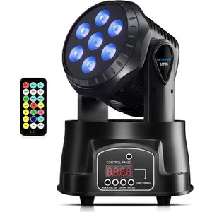 BETOPPER Mini Moving Head DJ Lights, 7 x 8W RGBW Stage Lighting, Remote Control Sound Activated, Wash Light for Parties, Club, Concert, Wedding, 4 Pack