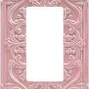 Decorative Outlet Covers Pink 3D Floral Embossed 1 Gang Rocker Light Switch Cover Plate Single Decora Light Switch Covers Wall Plate Faceplate for Bedroom Home Decor