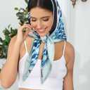 AWAYTR 35 Satin Head Scarves Women Like Silk Scarf Hair Bandanas Women Matte Neck Scarf Head Wrap Hair Headscarf