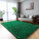 ONASAR Dark Green Area Rugs for Living Room Bedroom, 5x8 Fluffy Shaggy Large Rug, Indoor Ultra Soft Plush Floor Carpets for Kids Boys Girls Teen Dorm Nursery Playroom Home Decor Aesthetic