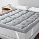 Maxzzz Full Mattress Topper, Extra Thick Mattress Pad Cover for Back Pain, Mattress Protector for 8-21 Inch Mattress, 1200GSM Down Alternative, 50 * 70* 2 Inches, Gray