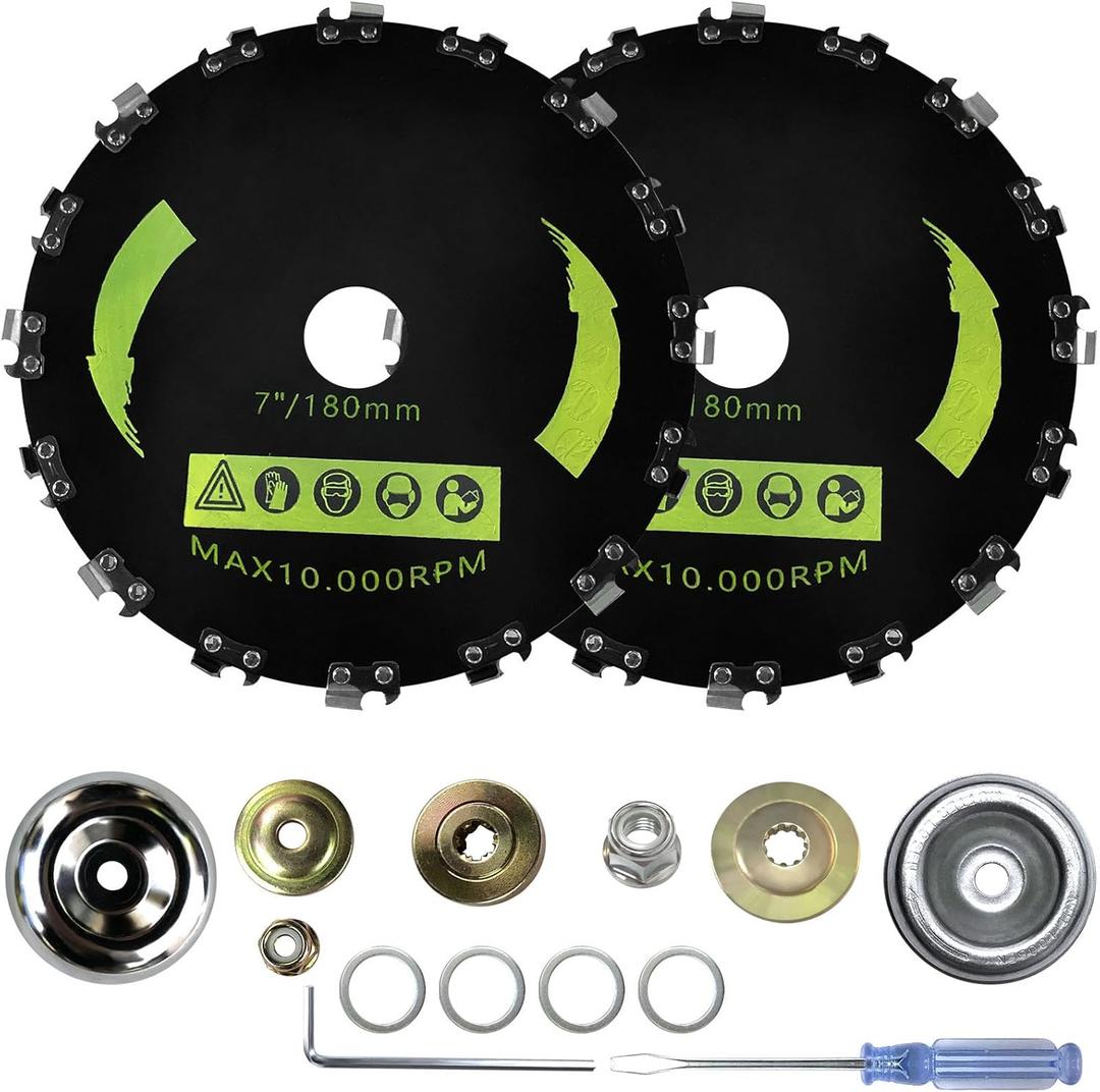 7" x 16T Chainsaw Tooth Brush Cutter Blade fits for STIHL FS56RCE FS91R FS70R FS94R FS111R FS131 FS91 FS131R FS56CE FS111RX Trimmer Weed Eater, with 2 Sets The Adapter Kit