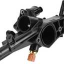 Engine Coolant Thermostat Housing Assembly - Compatible for Hyundai Sonata Tucson Santa Fe Sport 2010-2016 Kia Sportage Optima Sorento 2011-2016 2.4L L4 - Replace Part 256002G500 25600-2G500