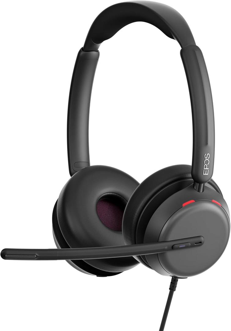 EPOS Impact 860T ANC Dual-Sided Wired Headset with Active Noise Cancellation, Microsoft Teams Certified, USB C and USB A, Super Wideband Audio, Ideal for Office Calls, Zoom, Home & Hybrid Work (One Size)