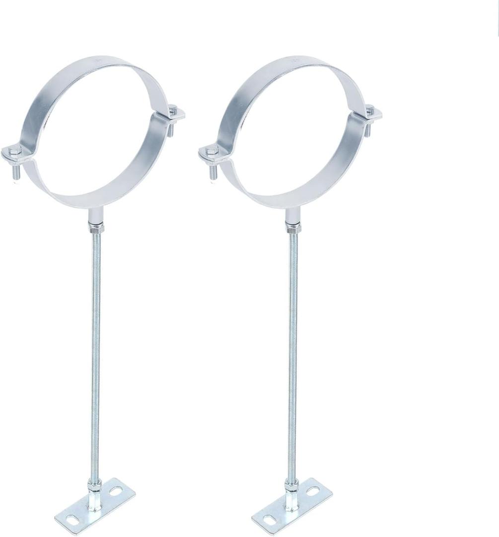 2PCS 10"Chimney Pipe Bracket,Wall Support Chimney Pipe HolderStove Pipe HangerB Vent Wall StrapRigid Split Ring Hanger,for 8" (10" O.D.) Double Wall Insulated Chimney PipeLengthened 16-inch Screw