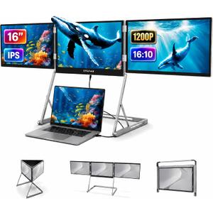 TriCreate 16 FHD 16" Triple Portable Monitor Extender for Laptop