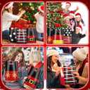 Sinmoe 200 Pcs Plastic Christmas Bags Bulk Christmas Merchandise Gift Bag with Handle 9" x 12" Reusable Xmas Goodie Treat Pouch for Candy Retail Shopping Business Party(Black Red,Mouse)