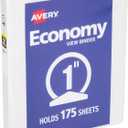 Avery Standard View 3 Ring Binder, 1" Round Rings, 175-Sheet Capacity, 1.4 Inch Wide Spine, 1 White Binder, Ideal for Lightweight Organization and Occasional Referencing (05760)