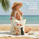 NAMQUL Cute Black Cat Canvas Tote Bag for Women with Zipper Pockets - Large Reusable Shopping, Grocery, Gym & Book Carry Bag, Aesthetic Work Tote Design, Eco-Friendly Gift for Cat Lovers