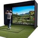 Glide Gear Golf Simulator Enclosure Kit – 10x8 ft – Complete Frame + Enclosure + HD Impact Screen (Home Indoor/Outdoor Practice)