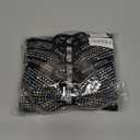 DEEKA 6 PCS Black Glitter Tailless Cheer Bows 5" Rhinestones Competition Hair Bow Elastic Band for Cheerleading Cheerleaders Girls (Glitter Black)