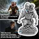 PloreWay St Christopher Medal for Car Sun Visor, Metal Saint Christopher Car Visor Clip, Talisman for Safety, Automotive Visor Accessories, Gift for Drivers, Families, Friends, Men, Women