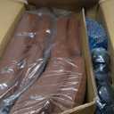 Executive PU Leather Office Chair, Computer Chair with Thick Cushion & Lumbar Support, Ergonomic Desk Chair with Adjustable Headrest & Armrests,Brown