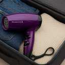 Remington Ionic Compact Hair Dryer, Travel Size, 1875 Watts, 3 Heat and 2 Speed Settings (Purple)