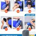 SARISUN Travel Pillows for Airplanes, 360 Support Headrest Pillow with Eye Mask for Sleeping, Travel Airplane Pillow for Long Flights Car Road Trip, Travel Accessories Stop Bobblehead, Black