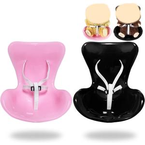 2 Set Doll Car Seat for 10-17cm Dolls, Miniature Air Vent Clip Seat, Cute Car Ornaments, Doll Accessory for Collectors & Interior Decor, Black and Pink