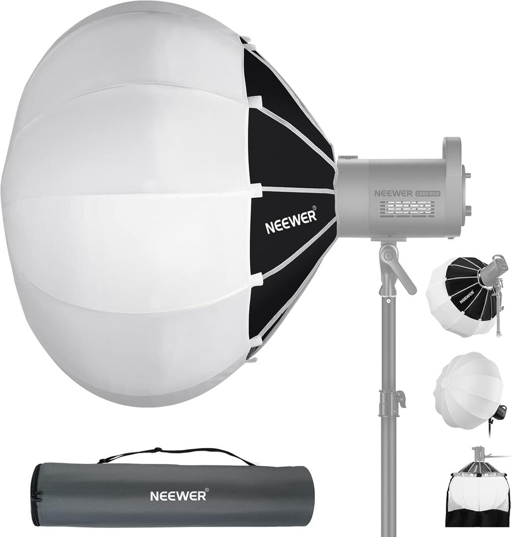 NEEWER 35"/90cm Lantern Softbox One Step Quick Release, 360 Light Diffuser with Skirt, Bowens Mount for Video Light CB60 CB100 CB150 Compatible with Aputure Light 600d Amaran 60x Godox SL60W, NS90L