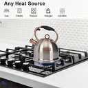 Whistling Stovetop Tea Kettle Food Grade Stainless Steel, Hot Water Fast to Boil for Stove Top-3.0Q (Silver-RW)