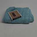 Chardin home Cotton Washable Rug Turquoise and White | 21x34 Bathroom Kitchen entryway | Reversible Handwoven Rug Machine Washable.