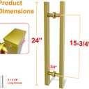 Titanium Gold Square Barn Door Handles 12"/16"/18"/24"/36"/48"/59'', Pull Push Long French Door Handle Double Sided, Large Front Exterior Shower Door Pull Handles