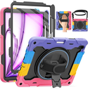 ROSROME for iPad Air 13 Inch Case M4 / M3 / M2 (2026/2025 / 2024), Heavy Duty Shockproof Protective Case with Screen Protector, 360° Rotating Stand, Hand/Shoulder Strap and Pen Holder