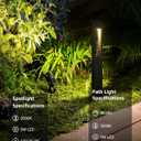 SUNVIE 12-Pack Low Voltage Pathway Lights Wired with Spotlights LED Outdoor Landscape Lighting Kit for Path, Garden, Yard, Patio, Cast-Aluminum, IP65 Waterproof, 12-24V AC/DC, 3000K Warm White, Black