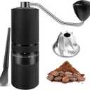 Coffee Grinder, 120 External Adjustable Settings Manual Coffee Grinder, Hand Burr Coffee Bean Grinder with Handle Crank for French Espresso Moka, Stainless Steel Conical Burr Mill, Capacity 28g