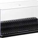 Minifigure Display Case, Clear Acrylic Display Case for Mini Action Figure Blocks Storage, 3 Layer Small Figure Display Box Collection Models Minifigures Bricks Blocks Toys, Dustproof, Black