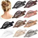 10 Pcs Flat Hair Clips for Women French Concord Claw Clips for Thick and Thin Hair Claw Clips Duck Billed Barrettes Hair Accessories for Women and Girls (Basic)