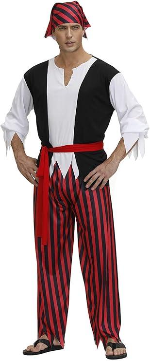 Pirate Costume Adult Halloween Costumes Women Pirate Shirt and Skirt Outfit with Hat Corset Eye Patch Accessories, XXL
