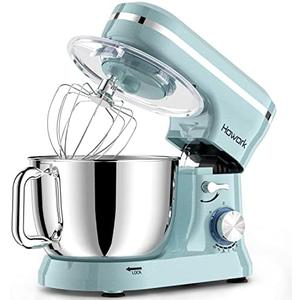 HOWORK Electric Stand Mixer,10+p Speeds With 6.5QT Stainless Steel Bowl,Dough Hook, Wire Whip & Beater,for Most Home Cooks,Blue