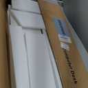 Portable Desk with Wheels Small Standing Desk on Wheels Adjustable Height Rolling Desks for Small Spaces, 32" Computer Desks with Storage Shelves for Home Office Study White