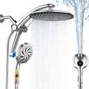 Shower Head with filtered Handheld High Pressure daul Shower Heads with Handheld Spray Combo and 10 Sprays Handheld Shower Head Detachable Shower head Built-in Magnetic Docking and Power Jets Chrome