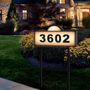 Solar Address Signs for Yard, Solar Powered Address Sign with Warm White & Cold White, IP65 Waterproof Solar House Numbers for Outside, LED Illuminated Plaques Wall Mounted & In Ground