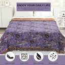 Boho Throw Blanket for Bed,100% Ultra Cotton Soft Breathable Bed Throw Floral Printed Farmhouse Decor Rustic Bed Throws for Couch Sofa Quilt Purple Flowers 60" x 80"