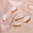 5pcs 15-23mm Long Baroque Pearl Beads, Long Irregular Freshwater Pearls for Dangle Earrings, Necklaces, DIY Jewelry Making (Beige White)