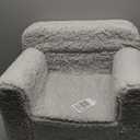 ALIMORDEN Kids UltraSoft Snuggle Foam Filled Chair, Toddler Cuddly Sherpa Reading Couch for Boys and Girls, Light Grey