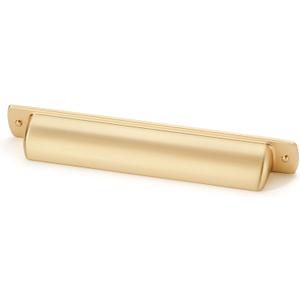 khtumeware 10 Pack 5" Drawer Pulls Brushed Brass Cabinet Cup Pulls Kitchen Hardware Cabinet Handles Drawer Handles Knobs 5 inch Hole Center