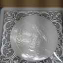 MAONAME 12" Silver Charger Plates Set of 6, Mirror Charger for Dinner Plates, Plastic Plate Chargers with Embossed Rims, Square Chargers for Table Setting, Wedding