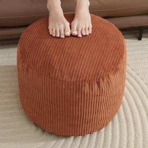 Pouf Ottoman Foot Stools Ottoman with Foam Small Corduroy Ottomans for Living Room Ottomans Pouf 20x15 Floor Poufs Foot Rest for Office Chair Orange Foot Stool Small