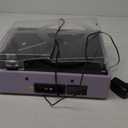 Record Player for Vinyl All-in-one Turntable with Speakers Belt-Driven Turn Table 3-Speed 3 Size 33 1/3 45 78 RPM BT Wireless Headphone AUX-in RCA LP Phonograph Auto Stop New Sleek Light Pale Purple