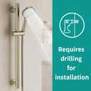Shower Slide Bar Handheld Shower Head with Hose, 5-Function Hand Shower with Wall Mount，shower slide bar,adjustable height shower head (A-round, Brushed Gold)