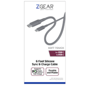 6 Foot Silicone Rubber Sync & Charge Cable For USB C