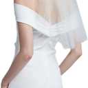 2 x Wedding Veils for Brides Lace Veils for Women with Comb 1 Tier Fingertip Length