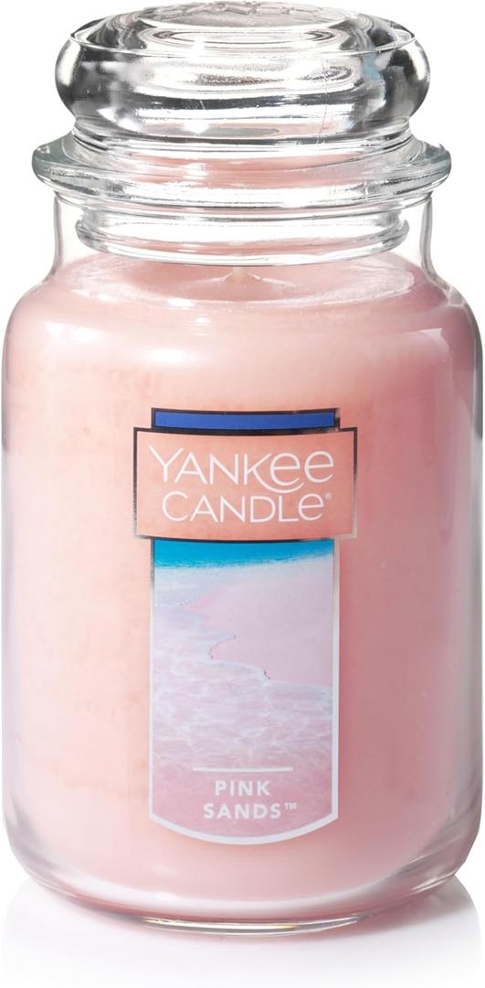 Yankee Candle Pink Sands Scented, Classic 22oz Large Jar Single Wick Candle, Over 110 Hours of Burn Time, Perfect for Creating Relaxing Atmosphere