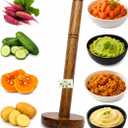 Indian Wooden Adjustable Masher Vegetables Fruits Avocado Dal/Pav Bhaji/Lassi/Potato/Mathu, Ghotni Kitchen Tools & Utensils Perfect for Daily Basis Use